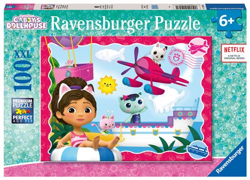 Puzzle 100 pièces : Gabby' dollhouse : 'aventure des chats ! Ravensburger France - vue 3