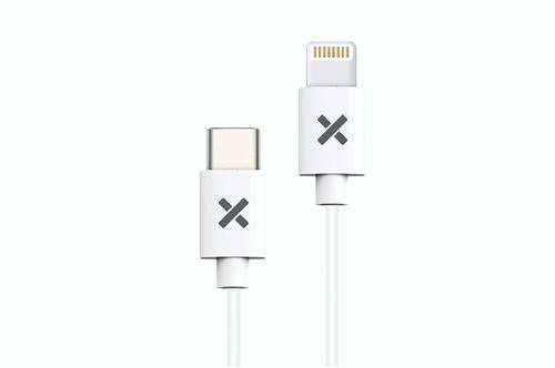 Câble téléphone portable pour iPhone Wefix Lightning vers USB C 1 m Blanc