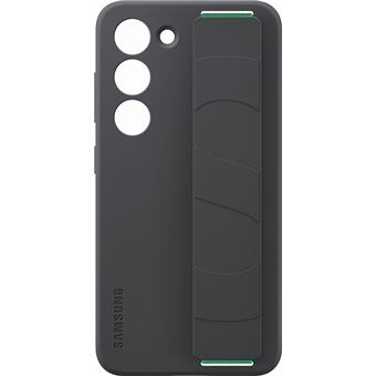 Coque en silicone avec lanière pour Samsung Galaxy S23 5G Noir