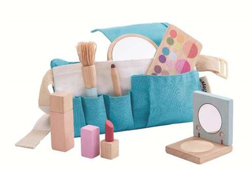 Kit de maquillage pour enfants, sac à cosmétiques, jouets en bois