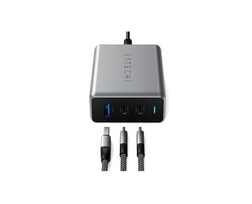 Chargeur Sans Fil Ultra-Mince 100W - Pad De Charge Rapide Type-C - Noir/Blanc - Câble 1m Inclus