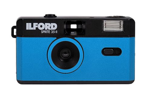 Appareil photo argentique compact 24x36 Ilford Sprite II Noir et bleu - Réutilisable