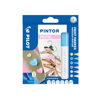 Set de 6 marqueurs Pilot Pen Pintor couleurs pastel à pointe moyenne
