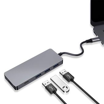 Hub USB-C T'nB 6 en 1 IClick Gris sidéral