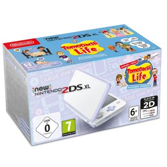 Console New Nintendo 2DS XL Blanc et Lavande avec TomoDacHi Life présinstallé - 1