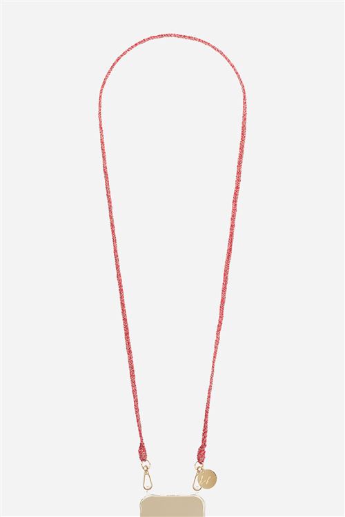 Chaîne de téléphone La Coque Francaise Vanessa tressée 120 cm Rouge
