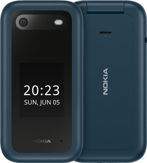 Téléphone portable basique Nokia 2660 Flip 2,8 4G Nano SIM 128 Mo Bleu