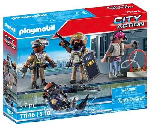 Equipe Forces Spéciales Avec Bandit Playmobil La Boîte - vue 3