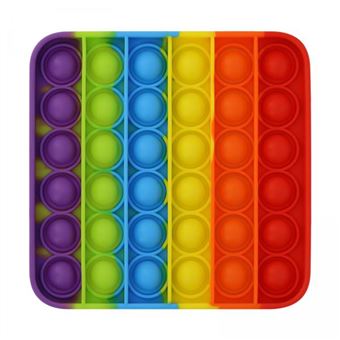 Jeu Pop It Fidget Push Bubble Carré arc-en-ciel