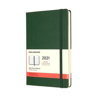 Agenda 2021 journalier Moleskine Rigide grand format Vert