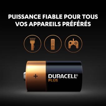 Pack de 2 piles Duracell C Plus LR14