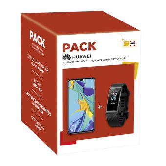 Pack Smartphone Huawei P30 Noir 128 Go + Huawei Band 3 Pro Noir