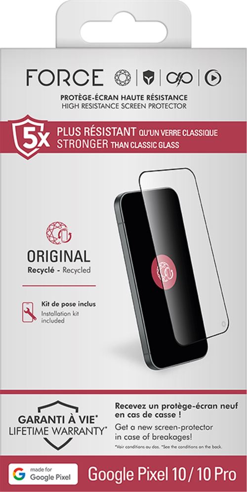 Protection d écran Forceglass Original Transparent pour Google Pixel 10 et Pixel 10 Pro