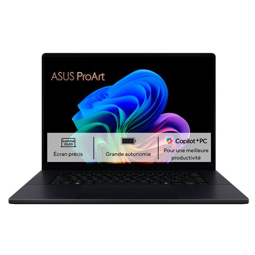 PC Portable Asus Proart P16 OLED H7606Wp-Drsc120W 16" OLED 4K 60 Hz Ecran Tactile Copilot+ PC AMD Ryzen™ Ai 9 64Go Ram 1To SSD Noir