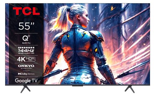 TV QLED Pro Tcl 55C75B 139 Cm 4K UHD 2024 Aluminium Brossé