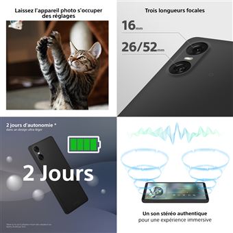 Smartphone Sony Xperia 10 5G - 128 Go Noir, Reconditionné En Bon état