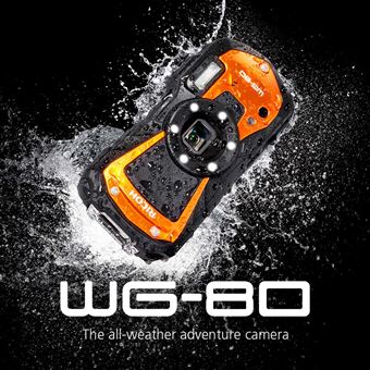 RICOH WG-80 ORANGE Ricoh WG-80 orange inkl. 16 GB Mega-Set - 14 m