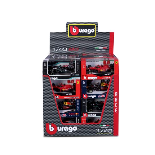 Voiture Bburago 1/43 Racing 10 pilotes Modèle aléatoire - Bburago