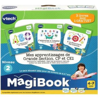 Pack de trois livres Vtech MagiBook Mes apprentissages de Grande Section