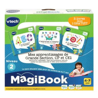 Pack de trois livres Vtech MagiBook Mes apprentissages de Grande Section