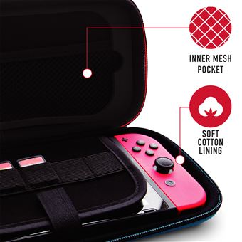 Sac de voyage Just For Games Stealth Premium pour Nintendo Switch/Nintendo Switch Lite Noir et Rouge