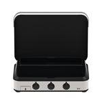 Plancha Eno Sign 80 Gaz 3 brûleurs avec capot 4800 W Noir et Inox