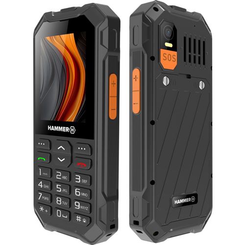 Téléphone Résistant HAMMER 6 LTE IP68 Réseau 4G Batterie 2500mAh Hammer Noir / Orange