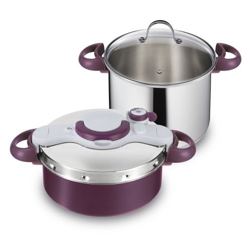 Seb Autocuiseur Tefal Clipsominut' Duo Set P4635301 Violet Et Argent