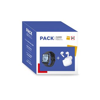 Pack Montre connectée Huawei Watch Fit 3 avec bracelet Noir + FreeBuds SE 2 Blanc
