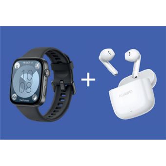 Pack Montre connectée Huawei Watch Fit 3 avec bracelet Noir + FreeBuds SE 2 Blanc