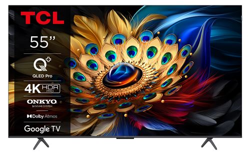 TV LED Tcl 55C69B 139 cm 4K UHD 2024 Aluminium brossé