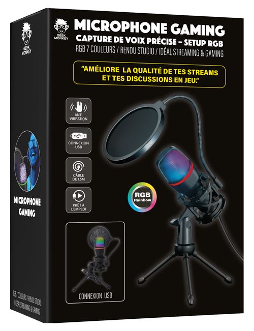 Microphone gaming Geek Monkeys Noir
