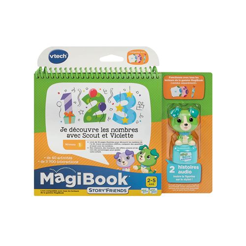 Jeu éducatif Vtech MagiBook Story'Friends Je découvre les nombres avec Scout et + Figurine personnage - vue 1