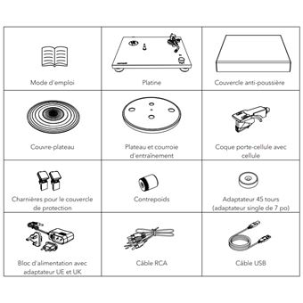 Platine vinyle sonoro PLATINUM, Bluetooth, Noir (mat)