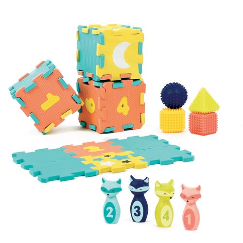 Jeu D'Éveil Ludi Coffret D'Activité Tapis Quille Formes