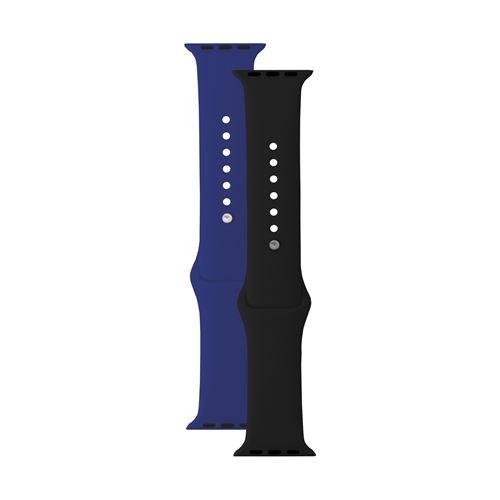 BigBen Connected Armbänder für Apple Watch 38–40 mm – Schwarz und Blau – 2 Stück