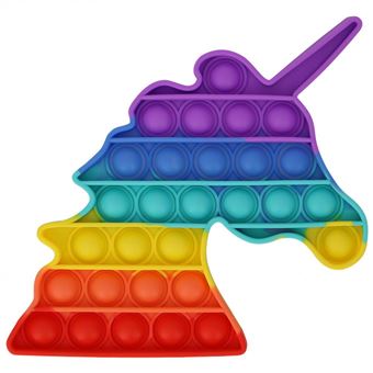 Jeu Pop It Fidget Push Bubble Licorne arc-en-ciel