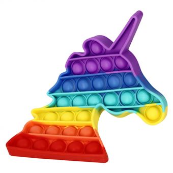 Jeu Pop It Fidget Push Bubble Licorne arc-en-ciel