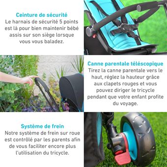 Tricycle évolutif pliable 6 en 1 smarTrike STR3 bleu