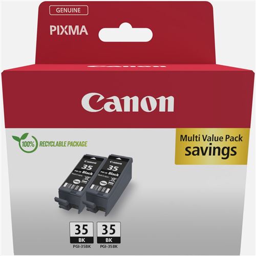 Pack de 2 cartouches d'encre Canon PGI-35 Noir