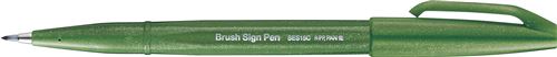 PentelArts Stylo feutre Brush Sign Pen SES 15, vert olive - Lot de 7