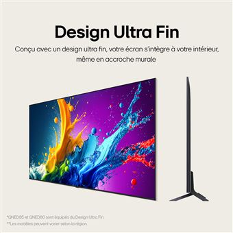 TV QNED LG 65QNED80 164 cm 4K UHD 2024 Noir et Bleu