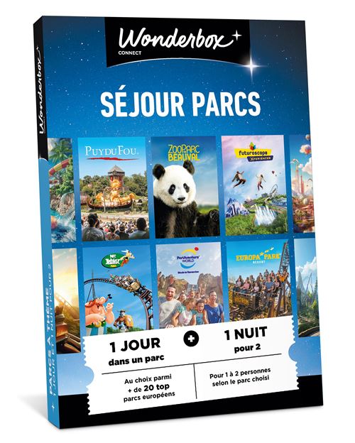 Coffret cadeau Wonderbox Parcs à thème et séjour pour 2 personnes