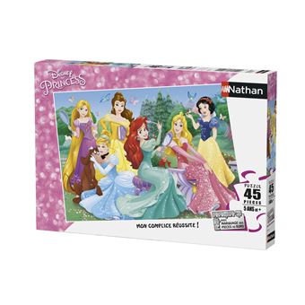 Puzzle enfant Nathan Rencontre avec les princesses Disney 45 pièces