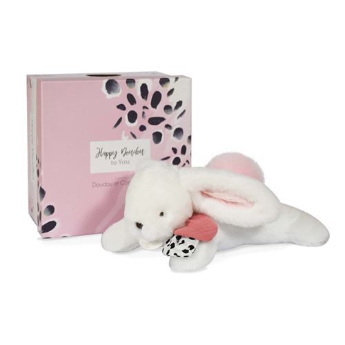 Pantin pompon Doudou et Compagnie Happy blush Rose 