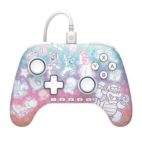 Manette filaire PowerA advantage Mario Mushroom Kingdom pour Nintendo Switch 2