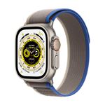 Apple Watch Ultra + Cellular, boîtier Titane 49mm avec Boucle Trail Bleu / Gris Taille M/L