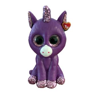 Porte-clés en peluche Ty Mini Boos Clip Amethyst La Licorne Violet