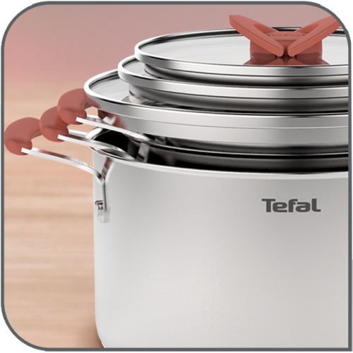 Batterie de cuisine Tefal Optispace 6 pieces G720S604 Argent