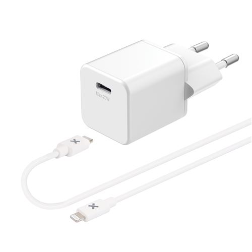 Chargeur secteur 20W + Cable Lightning 1m Blanc